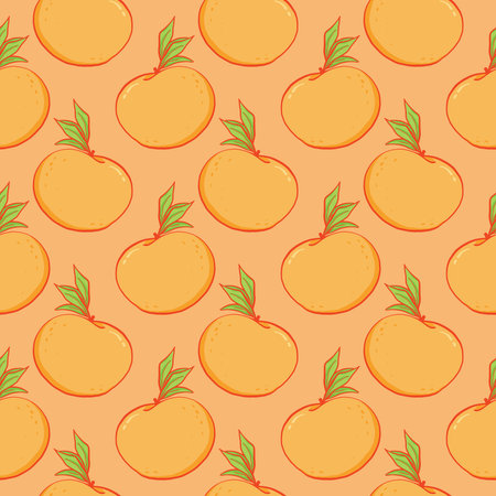 Amazing orange , seamless pattern on a orange background.のイラスト素材