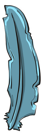 Blue feather pen , illustration, vector on white backgroundのイラスト素材