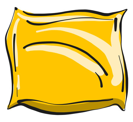 Yellow pillow , illustration, vector on white backgroundのイラスト素材