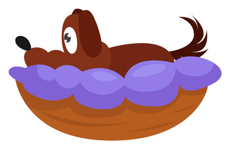 Cozy puppy , illustration, vector on white backgroundのイラスト素材