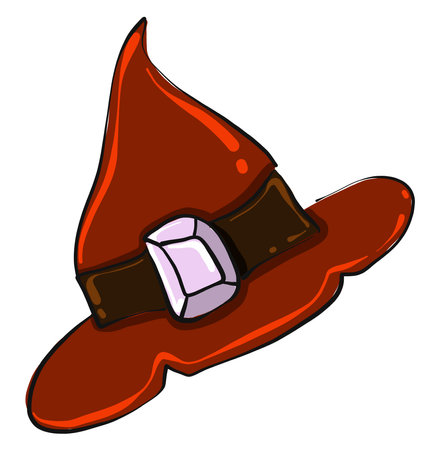 Red magic hat , illustration, vector on white backgroundのイラスト素材