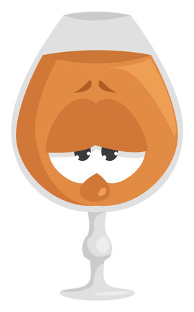 Sad glass , illustration, vector on white backgroundのイラスト素材