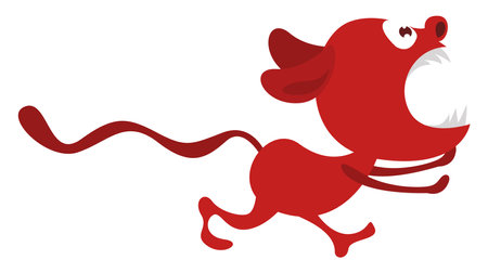 Little red devil , illustration, vector on white backgroundのイラスト素材