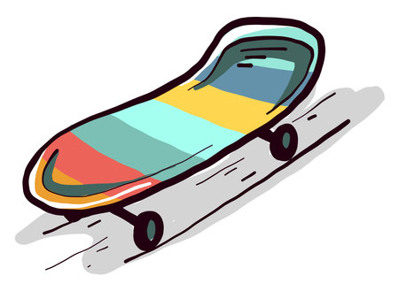 Colorful skate , illustration, vector on white backgroundのイラスト素材