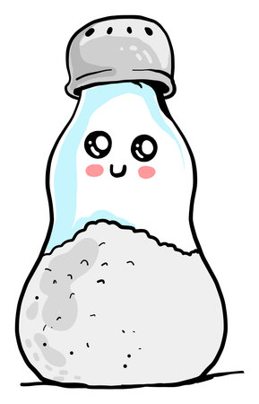 Salt shaker , illustration, vector on white backgroundのイラスト素材