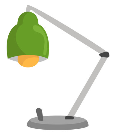 Green table lamp, illustration, vector on white backgroundのイラスト素材
