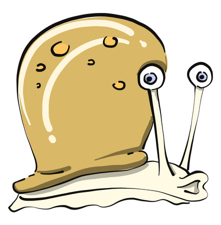 Weird snail, illustration, vector on white backgroundのイラスト素材