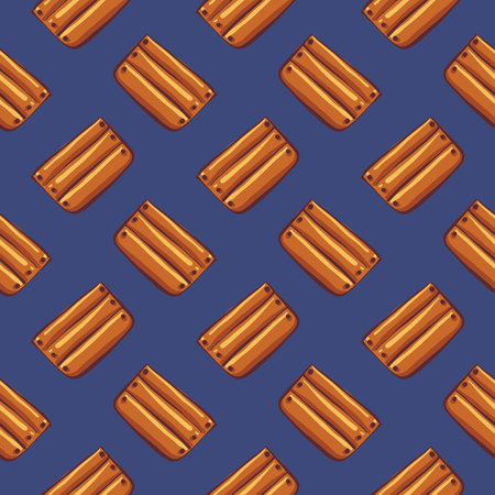 Wooden part , seamless pattern on a blue background.のイラスト素材