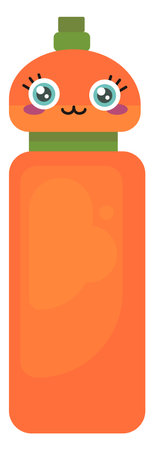 Orange sport bottle, illustration, vector on white backgroundのイラスト素材