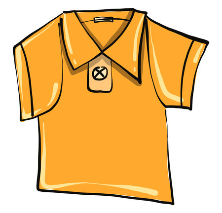 Yellow shirt ,illustration, vector on white backgroundのイラスト素材