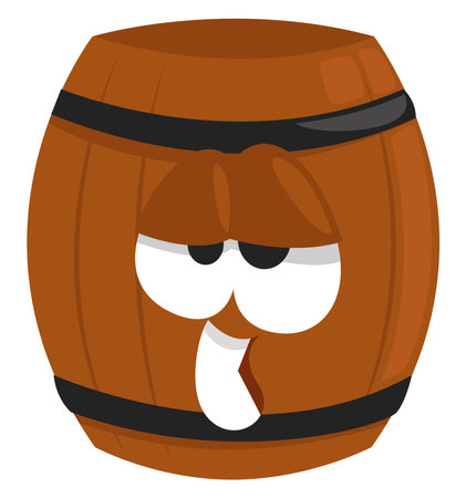 Wine barrel ,illustration, vector on white backgroundのイラスト素材