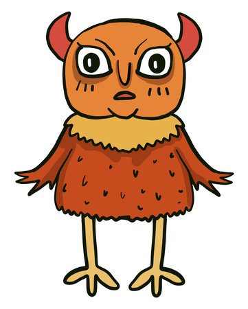 Orange monster, illustration, vector on a white background.のイラスト素材