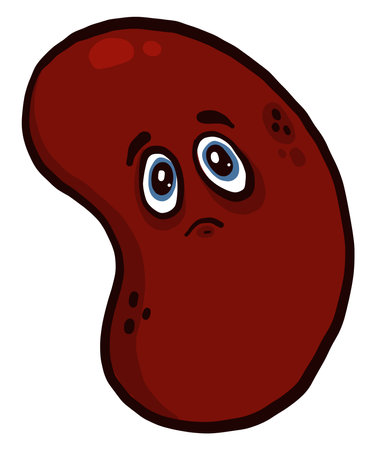 Sad bean, illustration, vector on a white background.のイラスト素材