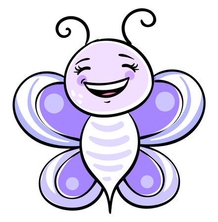 Purple butterfly, illustration, vector on a white background.のイラスト素材
