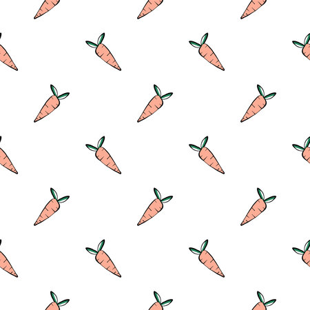 Small carrots,seamless pattern on white background.のイラスト素材