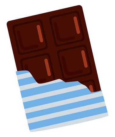 Chocolate bar, illustration, vector on a white background.のイラスト素材