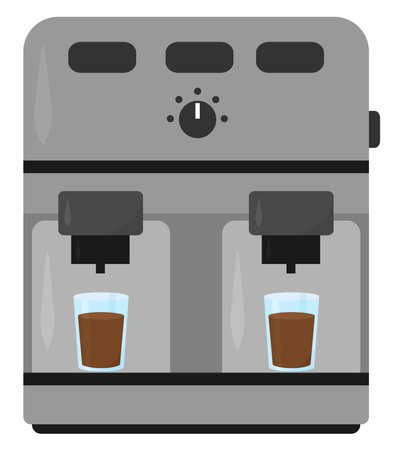 Coffee machine, illustration, vector on a white background.のイラスト素材