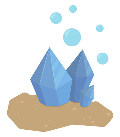 Blue crystals, illustration, vector on a white background.のイラスト素材