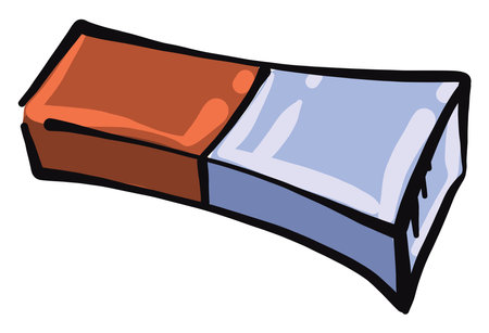 Red and blue eraser, illustration, vector on a white background.のイラスト素材