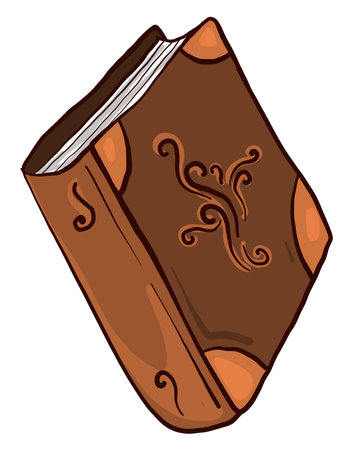 Decorative brown book, illustration, vector on a white background.のイラスト素材