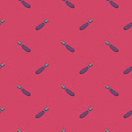 Purple candle,seamless pattern on dark red background.のイラスト素材