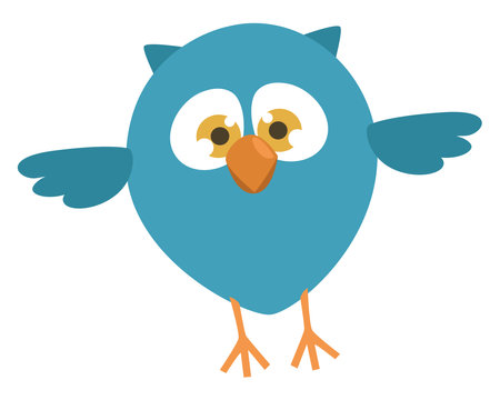 Blue owl, illustration, vector on a white background.のイラスト素材