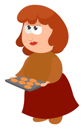 Homemade cookies, illustration, vector on a white background.のイラスト素材