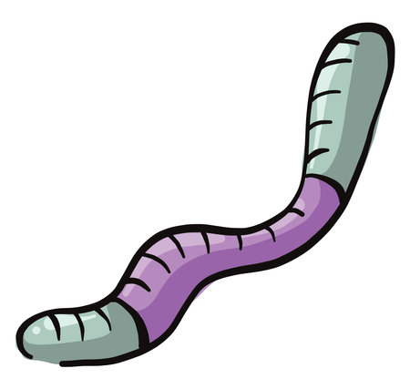 Purple jelly worms, illustration, vector on a white background.のイラスト素材