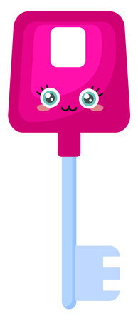 Pink key, illustration, vector on a white background.のイラスト素材