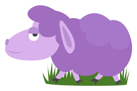 Lilac sheep, illustration, vector on a white background.のイラスト素材