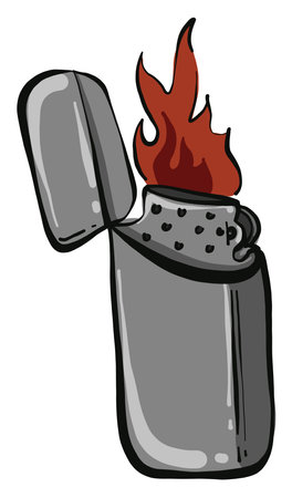 Grey lighter, illustration, vector on a white background.のイラスト素材