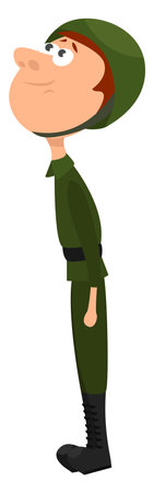 Watching the sky, illustration, vector on a white background.のイラスト素材