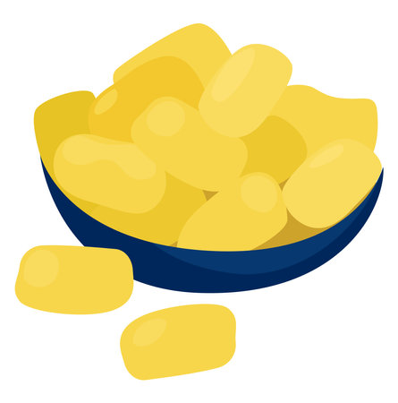 Yellow puffcorn, illustration, vector on a white background.のイラスト素材