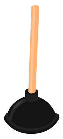 Toilet plunger, illustration, vector on a white background.のイラスト素材