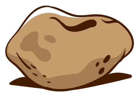 Brown potato, illustration, vector on a white background.のイラスト素材
