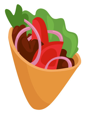 Delicious burito, illustration, vector on a white background.のイラスト素材