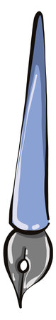 Blue ink pen, illustration, vector on a white background.のイラスト素材