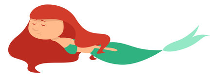 Young mermaid, illustration, vector on a white background.のイラスト素材