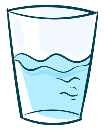 Small glass of water, illustration, vector on a white background.のイラスト素材