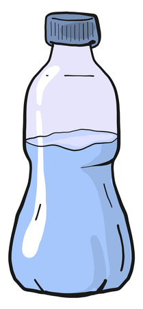 Small water bottle, illustration, vector on a white background.のイラスト素材