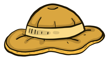 Yellow hat, illustration, vector on a white background.のイラスト素材