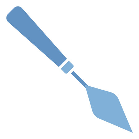 Blue painting spatula, illustration, vector on white background.のイラスト素材