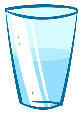 Tall glass of water, illustration, vector on a white background.のイラスト素材