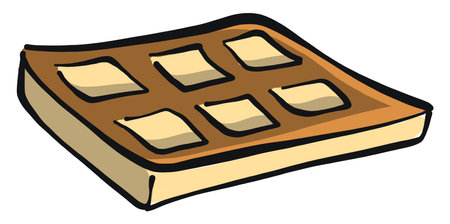 Freshly made waffles, illustration, vector on a white background.のイラスト素材