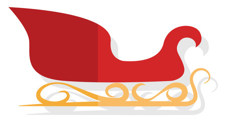 Santas sleighs, illustration, vector on white background.のイラスト素材