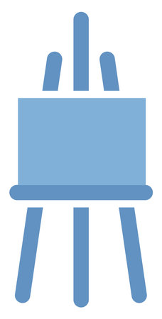 Blue painting stand, illustration, vector on white background.のイラスト素材