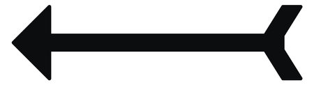 Very small black arrow pointing to the left, illustration, vector on white background.のイラスト素材