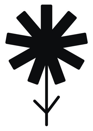 Beautiful simple black flower, illustration, vector on white background.のイラスト素材