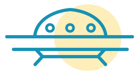Flying UFO, illustration, vector on white background.のイラスト素材