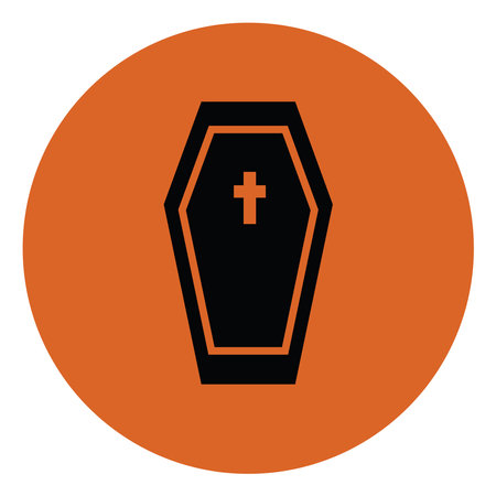 Black coffin, illustration, vector on white background.のイラスト素材